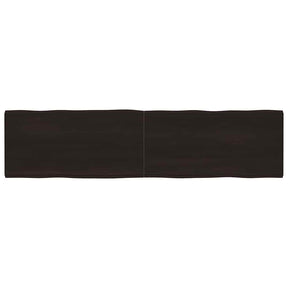 Vidaxl tafelblad natuurlijke rand 200x50x(2-6)cm eikenhout donkerbruin