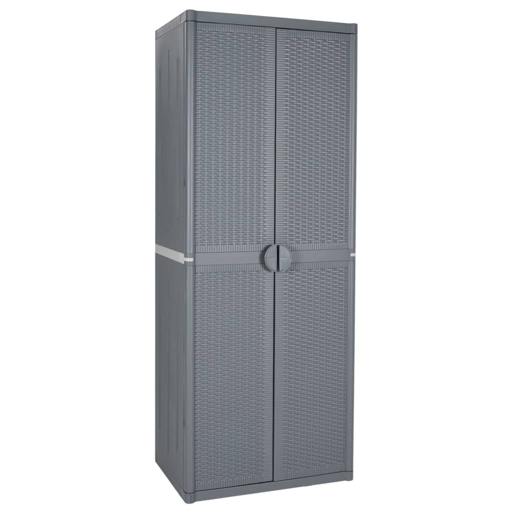 Vidaxl tuinkast 65x45x172 cm pp rattan grijs