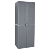 Vidaxl tuinkast 65x45x172 cm pp rattan grijs