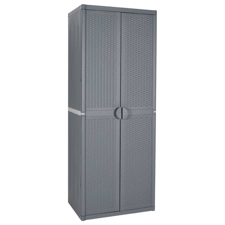 Vidaxl tuinkast 65x45x172 cm pp rattan grijs