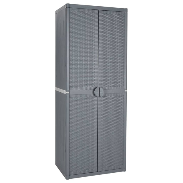 Vidaxl tuinkast 65x45x172 cm pp rattan grijs