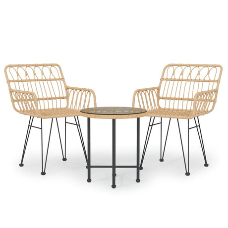 Vidaxl 3-delige tuinset poly rattan