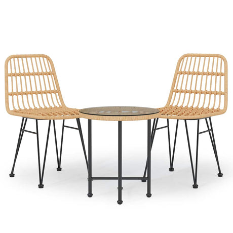 Vidaxl 3-delige tuinset poly rattan