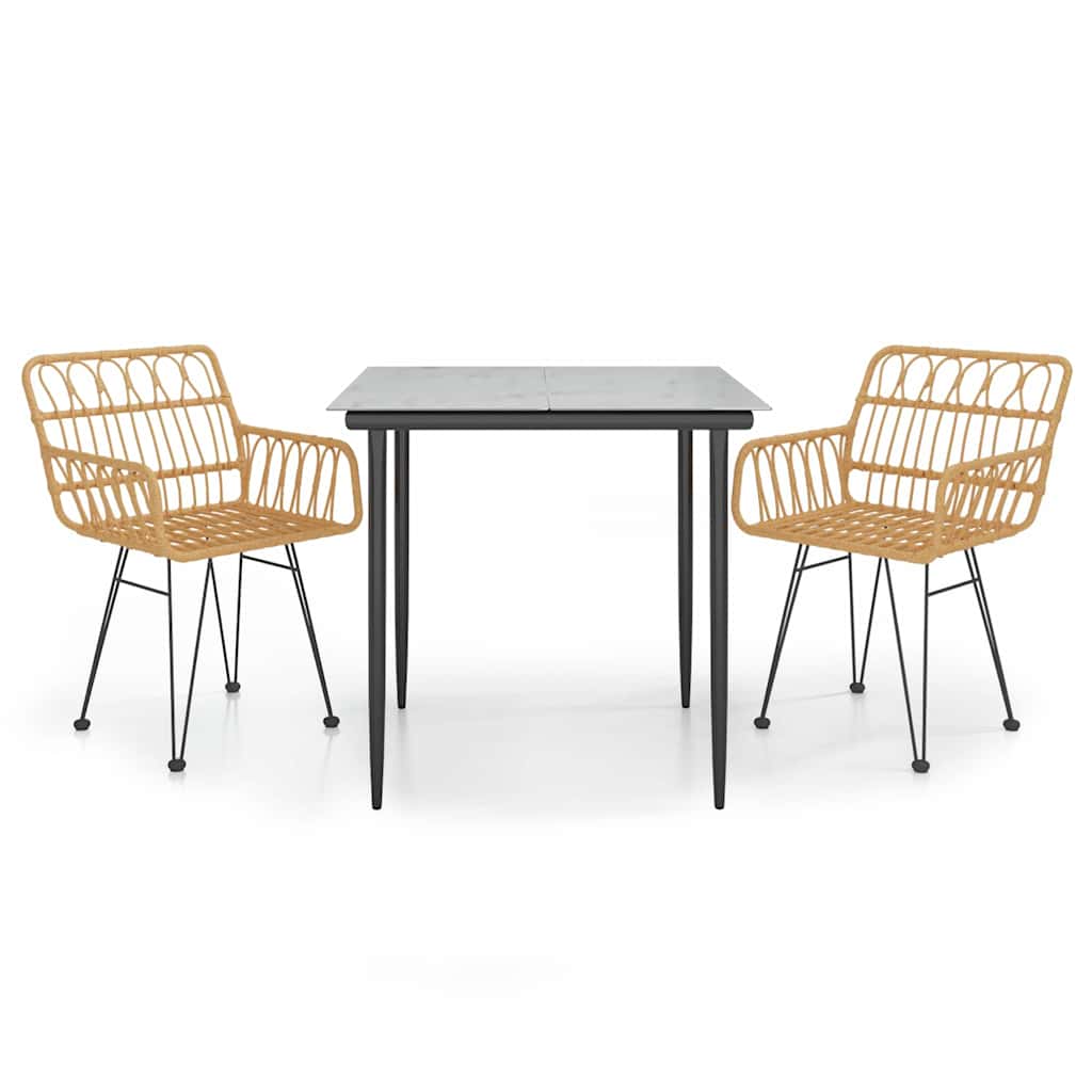 Vidaxl 3-delige tuinset poly rattan