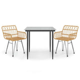 Vidaxl 3-delige tuinset poly rattan