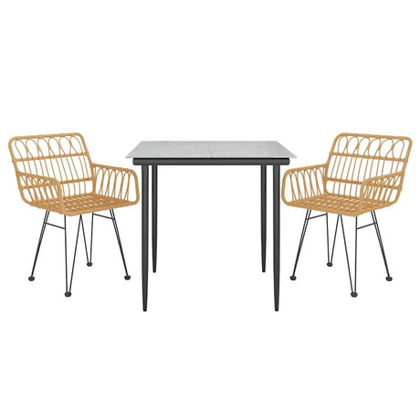 Vidaxl 3-delige tuinset poly rattan