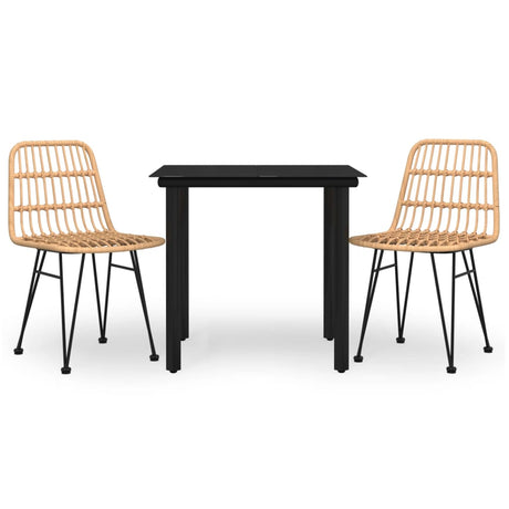 Vidaxl 3-delige tuinset poly rattan