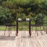 Vidaxl 3-delige tuinset poly rattan zwart