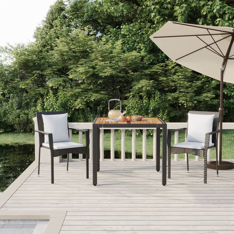 Vidaxl 3-delige tuinset met kussens poly rattan zwart