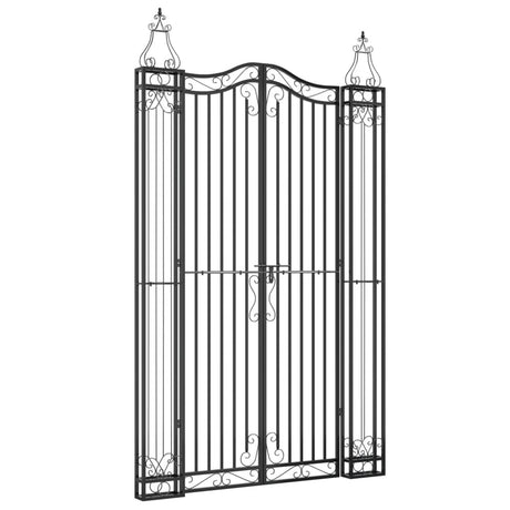 Brama Vidaxxl 121x8x200 cm z kutego żelaza w kolorze czarnym