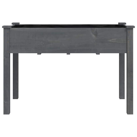 Vidaxl plantenbak met voering 118x59x76 cm massief vurenhout grijs
