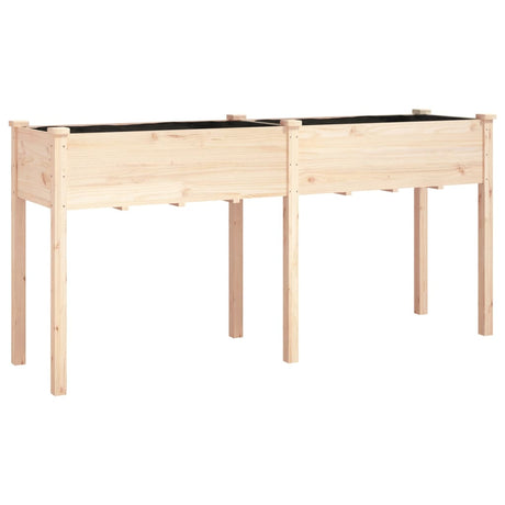 Donica Vidaxxl z podszewką 161x45x76 cm z litego drewna sosnowego