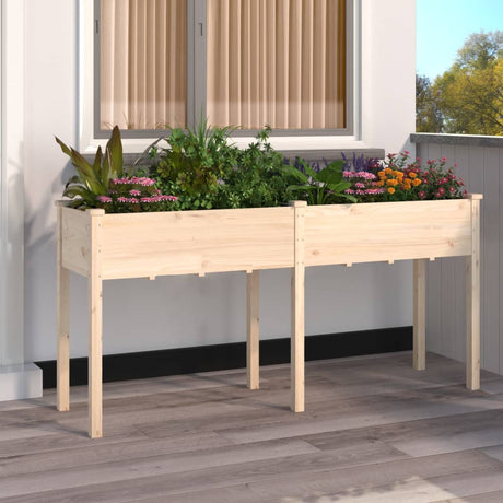 Donica Vidaxxl z podszewką 161x45x76 cm z litego drewna sosnowego