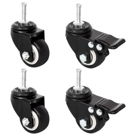 Koła Vidaxx do donicy 4 szt. 8x3,5x8 cm, żelazo czarne
