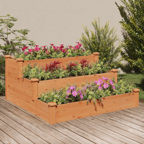 Donica Vidaxx podniesiona 120x120x56 cm z litego drewna sosnowego w kolorze brązowym