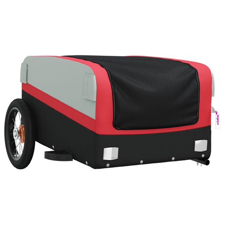 Przyczepa rowerowa vidaxl 30 kg żelaza czarna i czerwona