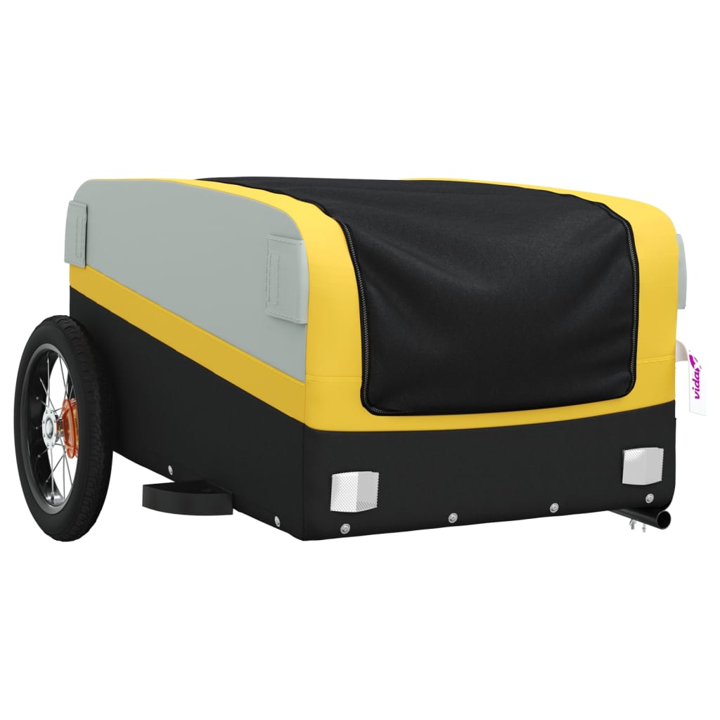 Przyczepa rowerowa vidaxl 30 kg żelaza czarno -żółta