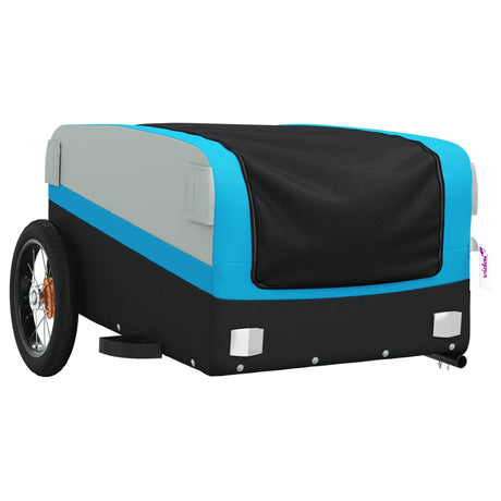Przyczepa rowerowa vidaxl 30 kg żelaza czarno -niebieska