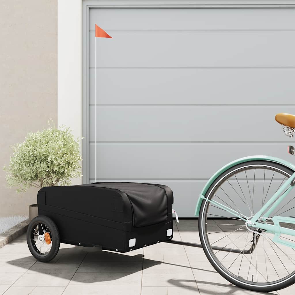 Vidaxl Rower Trailer 30 kg żelaza czarna