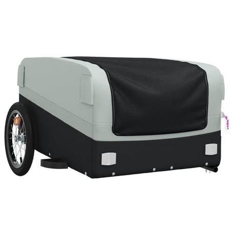 Vidaxl Rower Trailer 45 kg żelaza czarna i szarość
