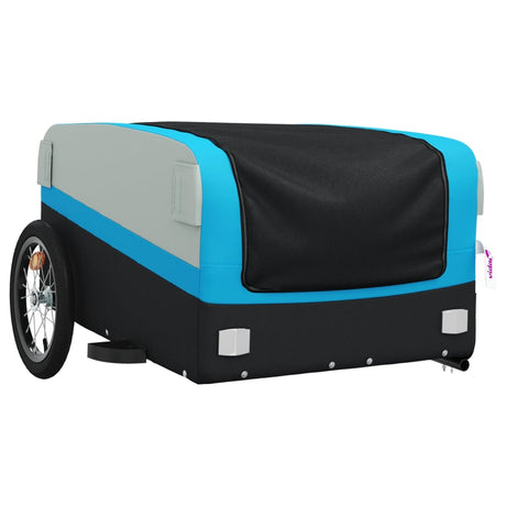 Przyczepa rowerowa vidaxl 45 kg żelaza czarno -niebieska