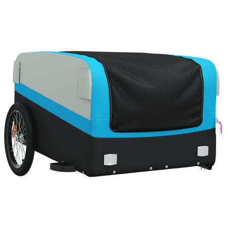 Przyczepa rowerowa vidaxl 45 kg żelaza czarno -niebieska