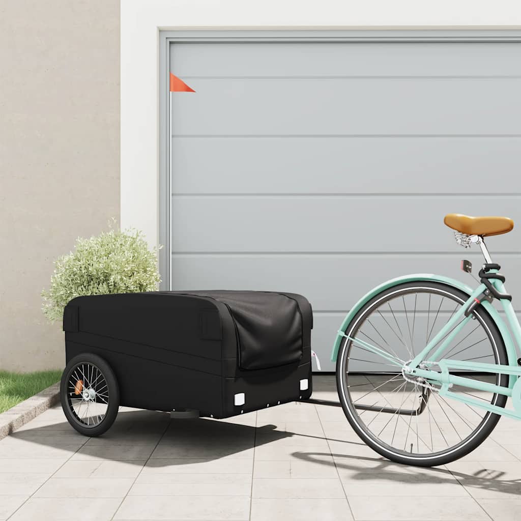 Vidaxl Rower Trailer 45 kg żelaza czarna