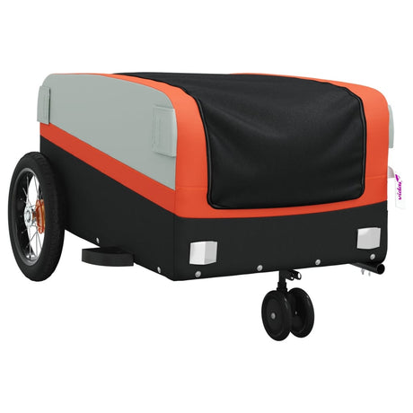 Przyczepka rowerowa VidaXL 30 kg, żelazna, czarno-pomarańczowa