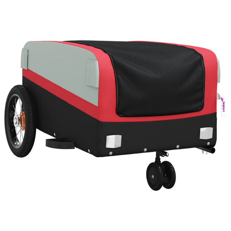 Przyczepa rowerowa vidaxl 30 kg żelaza czarna i czerwona