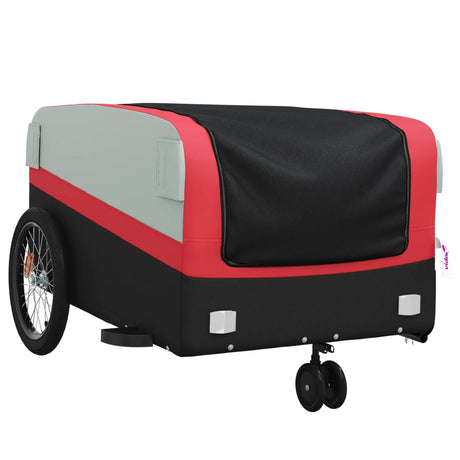 Przyczepa rowerowa vidaxl 45 kg żelaza czarna i czerwona