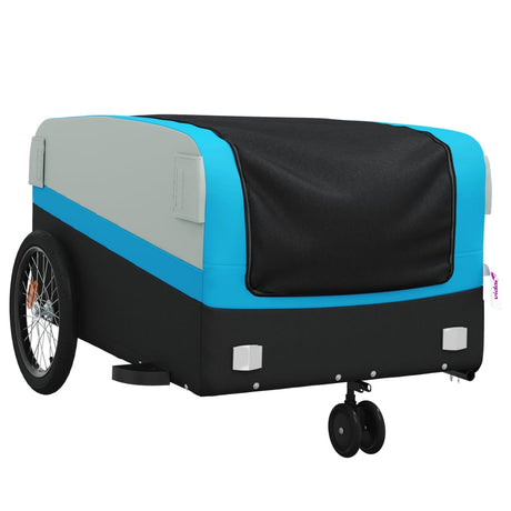 Przyczepa rowerowa vidaxl 45 kg żelaza czarno -niebieska