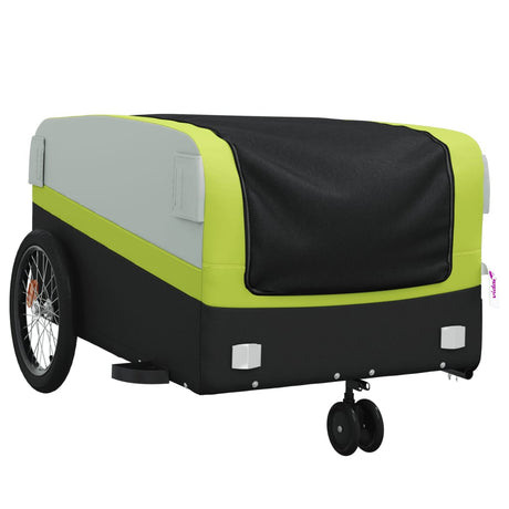 Vidaxl Rower Trailer 45 kg żelaza czarna i zielona