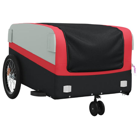 Przyczepa rowerowa vidaxl 45 kg żelaza czarna i czerwona