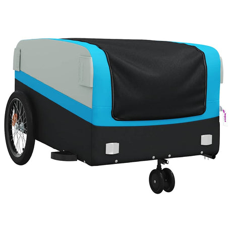 Przyczepa rowerowa vidaxl 45 kg żelaza czarno -niebieska
