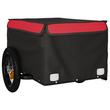 Przyczepa rowerowa vidaxl 30 kg żelaza czarna i czerwona