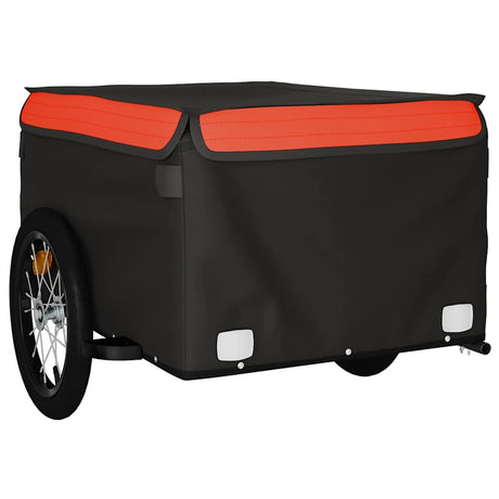 Vidaxl Rower Trailer 45 kg żelaza czarna i pomarańczowa