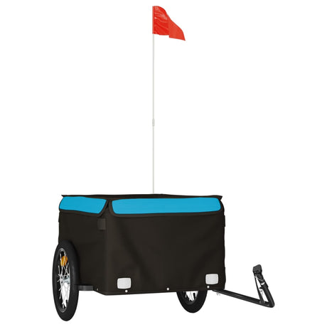 Przyczepka rowerowa VidaXL 45 kg, żelazna, czarno-niebieska