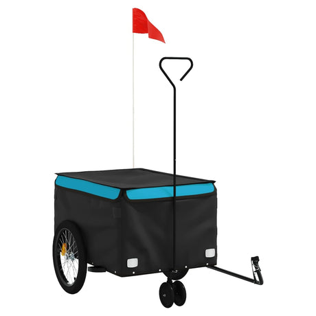 Przyczepka rowerowa VidaXL 30 kg, żelazna, czarno-niebieska