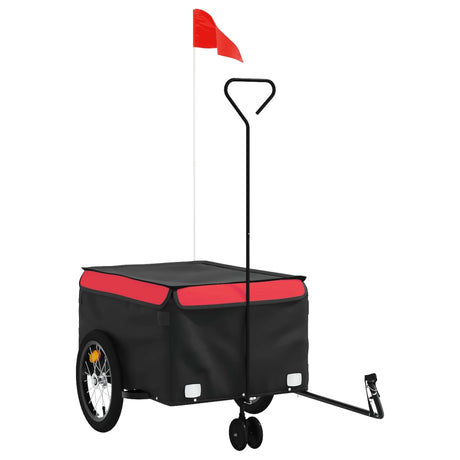Przyczepka rowerowa Vidaxxl 45 kg żelazna czarno-czerwona