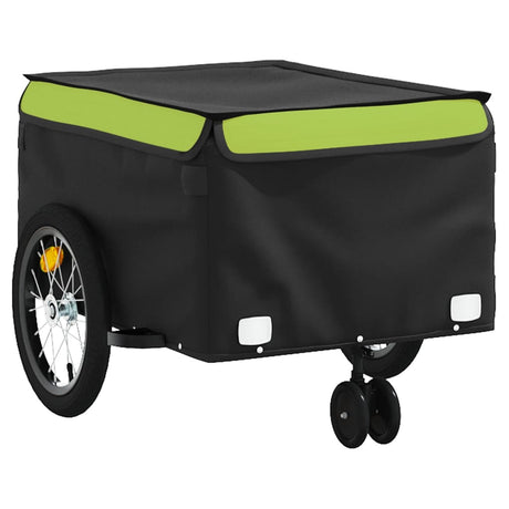 Przyczepka rowerowa VidaXL 45 kg żelazna czarno-zielona