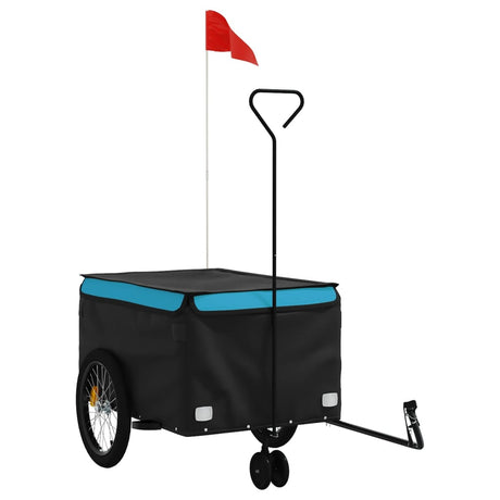 Przyczepka rowerowa VidaXL 45 kg, żelazna, czarno-niebieska