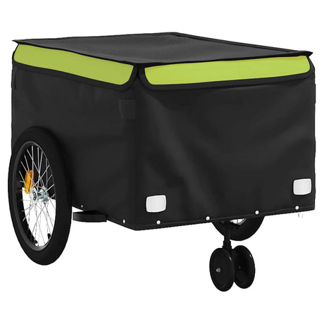 Przyczepka rowerowa VidaXL 45 kg żelazna czarno-zielona