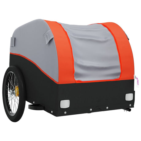 Przyczepa rowerowa vidaxl 30 kg żelaza czarna i pomarańczowa
