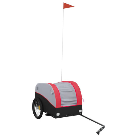Przyczepka rowerowa VidaXL 30 kg żelazna czarno-czerwona