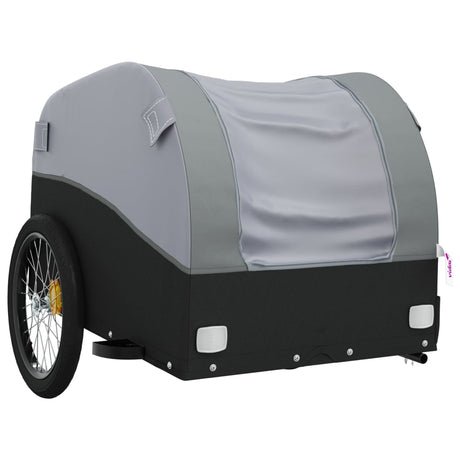 Przyczepa rowerowa vidaxl 30 kg żelaza czarna i szarość