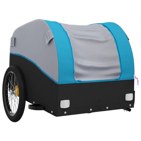 Przyczepa rowerowa vidaxl 30 kg żelaza czarno -niebieska