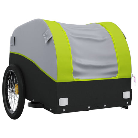 Przyczepa rowerowa vidaxl 30 kg żelaza czarna i zielona