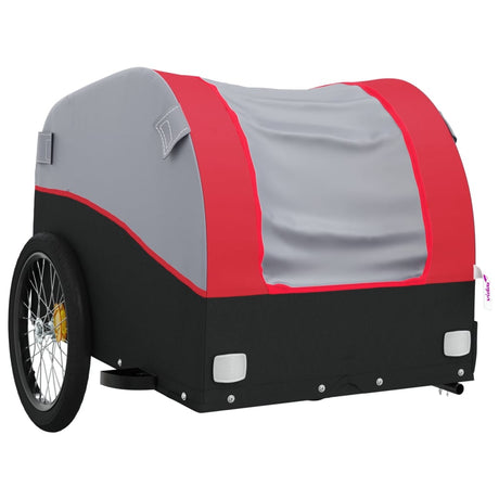 Przyczepa rowerowa vidaxl 45 kg żelaza czarna i czerwona