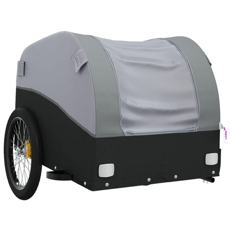 Vidaxl Rower Trailer 45 kg żelaza czarna i szarość