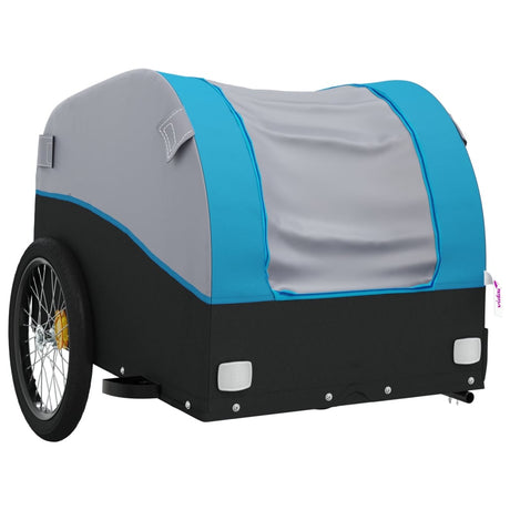 Przyczepa rowerowa vidaxl 45 kg żelaza czarno -niebieska